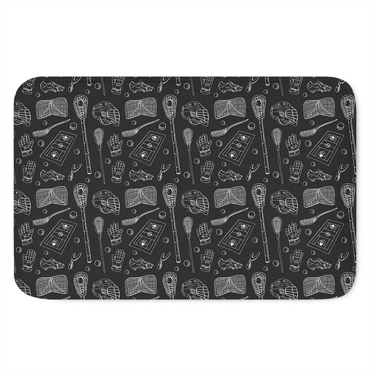 Doodle Lacrosse Pattern Print Indoor Door Mat