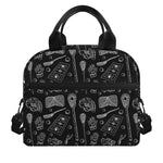 Doodle Lacrosse Pattern Print Insulated Lunch Bag