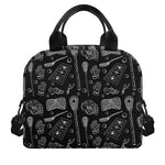 Doodle Lacrosse Pattern Print Insulated Lunch Bag