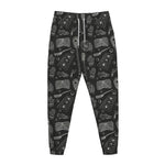 Doodle Lacrosse Pattern Print Jogger Pants