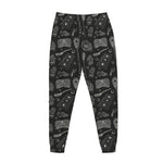 Doodle Lacrosse Pattern Print Jogger Pants