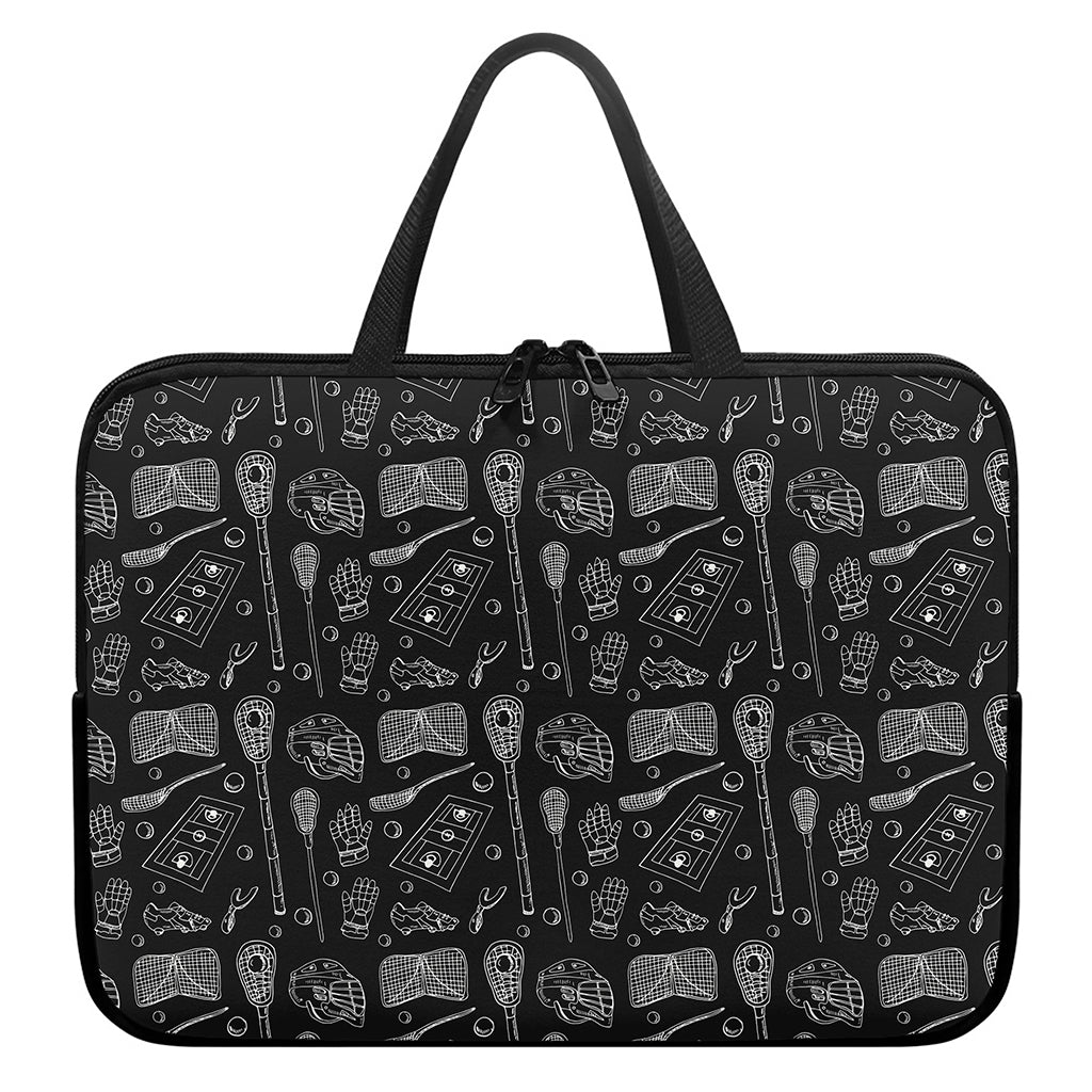 Doodle Lacrosse Pattern Print Laptop Sleeve With Handle