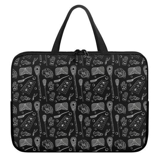 Doodle Lacrosse Pattern Print Laptop Sleeve With Handle