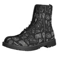 Doodle Lacrosse Pattern Print Lace-Up Boots