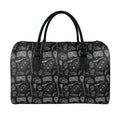 Doodle Lacrosse Pattern Print Leather Duffel Bag