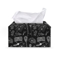 Doodle Lacrosse Pattern Print Leather Tissue Box Cover