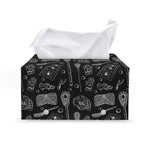 Doodle Lacrosse Pattern Print Leather Tissue Box Cover