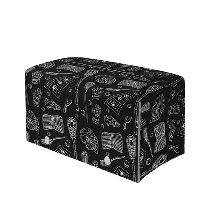 Doodle Lacrosse Pattern Print Leather Tissue Box Cover