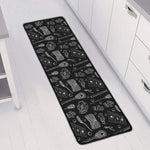 Doodle Lacrosse Pattern Print Long Kitchen Mat