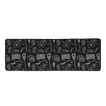 Doodle Lacrosse Pattern Print Long Kitchen Mat