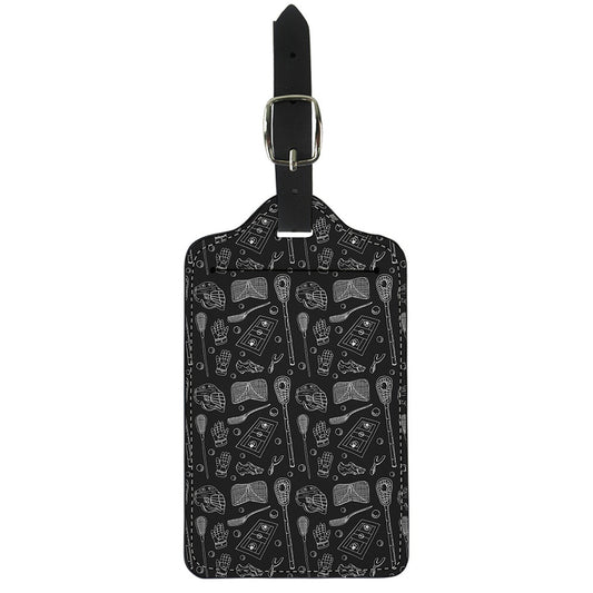 Doodle Lacrosse Pattern Print Luggage Tag