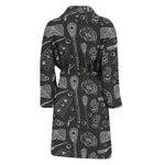 Doodle Lacrosse Pattern Print Men's Bathrobe