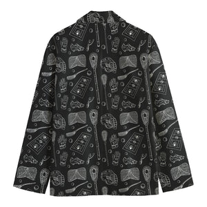 Doodle Lacrosse Pattern Print Men's Blazer