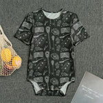 Doodle Lacrosse Pattern Print Men's Bodysuit