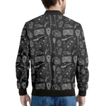 Doodle Lacrosse Pattern Print Men's Bomber Jacket