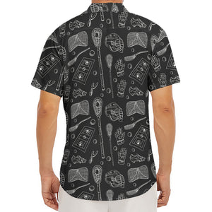 Doodle Lacrosse Pattern Print Men's Deep V-Neck Shirt