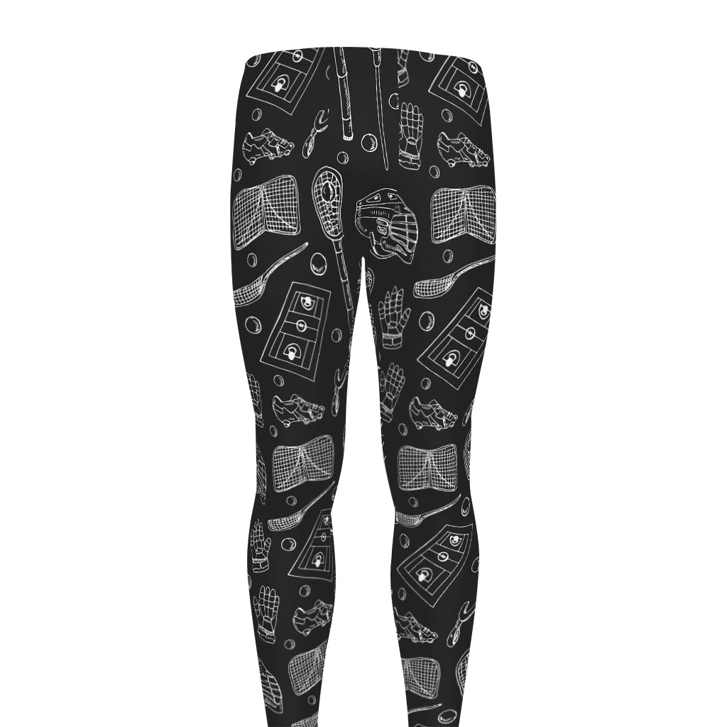 Doodle Lacrosse Pattern Print Men's leggings