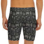 Doodle Lacrosse Pattern Print Men's Long Boxer Briefs