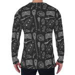 Doodle Lacrosse Pattern Print Men's Long Sleeve T-Shirt