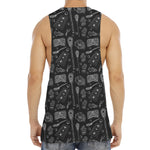Doodle Lacrosse Pattern Print Men's Muscle Tank Top