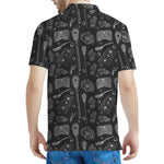 Doodle Lacrosse Pattern Print Men's Polo Shirt