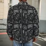 Doodle Lacrosse Pattern Print Men's Shirt Jacket