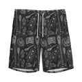 Doodle Lacrosse Pattern Print Men's Athletic Shorts