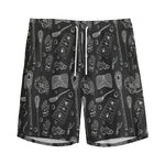 Doodle Lacrosse Pattern Print Men's Sports Shorts