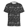 Doodle Lacrosse Pattern Print Men's Athletic T-Shirt