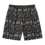Doodle Lacrosse Pattern Print Men's Swim Trunks