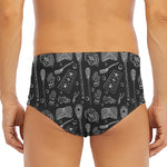Doodle Lacrosse Pattern Print Men's Triangle Swim Briefs
