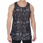 Doodle Lacrosse Pattern Print Men's Velvet Tank Top