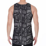 Doodle Lacrosse Pattern Print Men's Velvet Tank Top