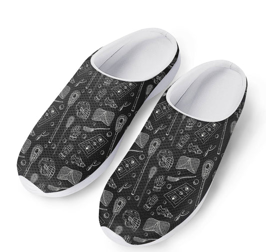 Doodle Lacrosse Pattern Print Mesh Casual Shoes