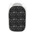 Doodle Lacrosse Pattern Print Mesh Laundry Hamper