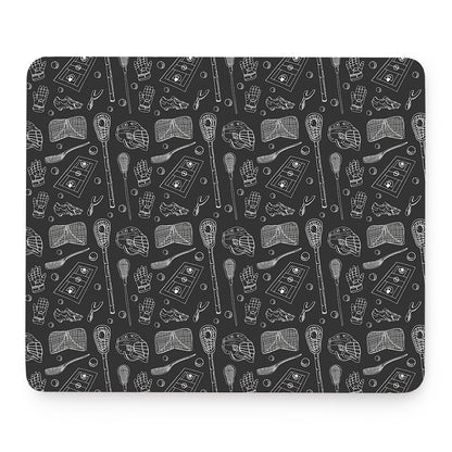 Doodle Lacrosse Pattern Print Mouse Pad