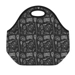 Doodle Lacrosse Pattern Print Neoprene Lunch Bag