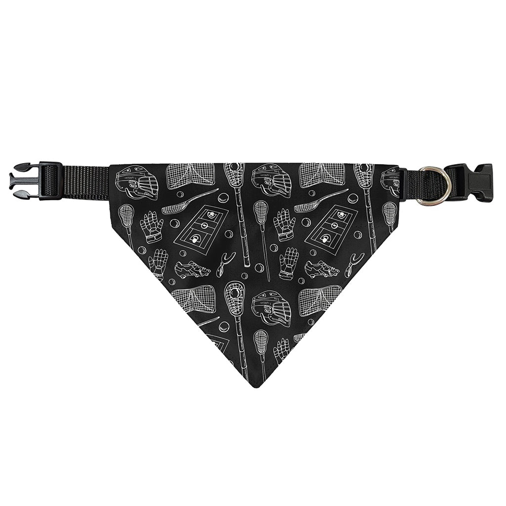 Doodle Lacrosse Pattern Print Over The Collar Dog Bandana
