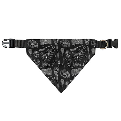 Doodle Lacrosse Pattern Print Over The Collar Dog Bandana