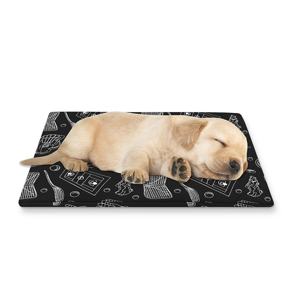 Doodle Lacrosse Pattern Print Pet Cooling Mat Cover