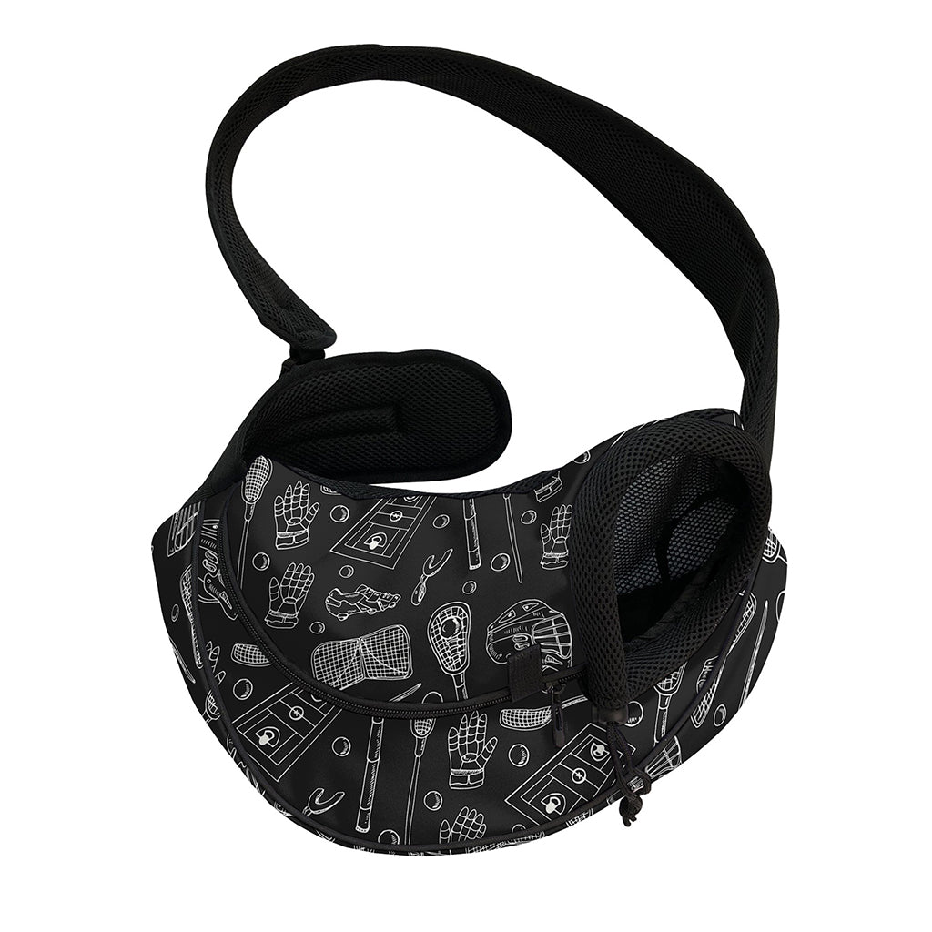 Doodle Lacrosse Pattern Print Pet Sling Carrier