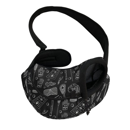 Doodle Lacrosse Pattern Print Pet Sling Carrier