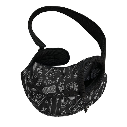 Doodle Lacrosse Pattern Print Pet Sling Carrier