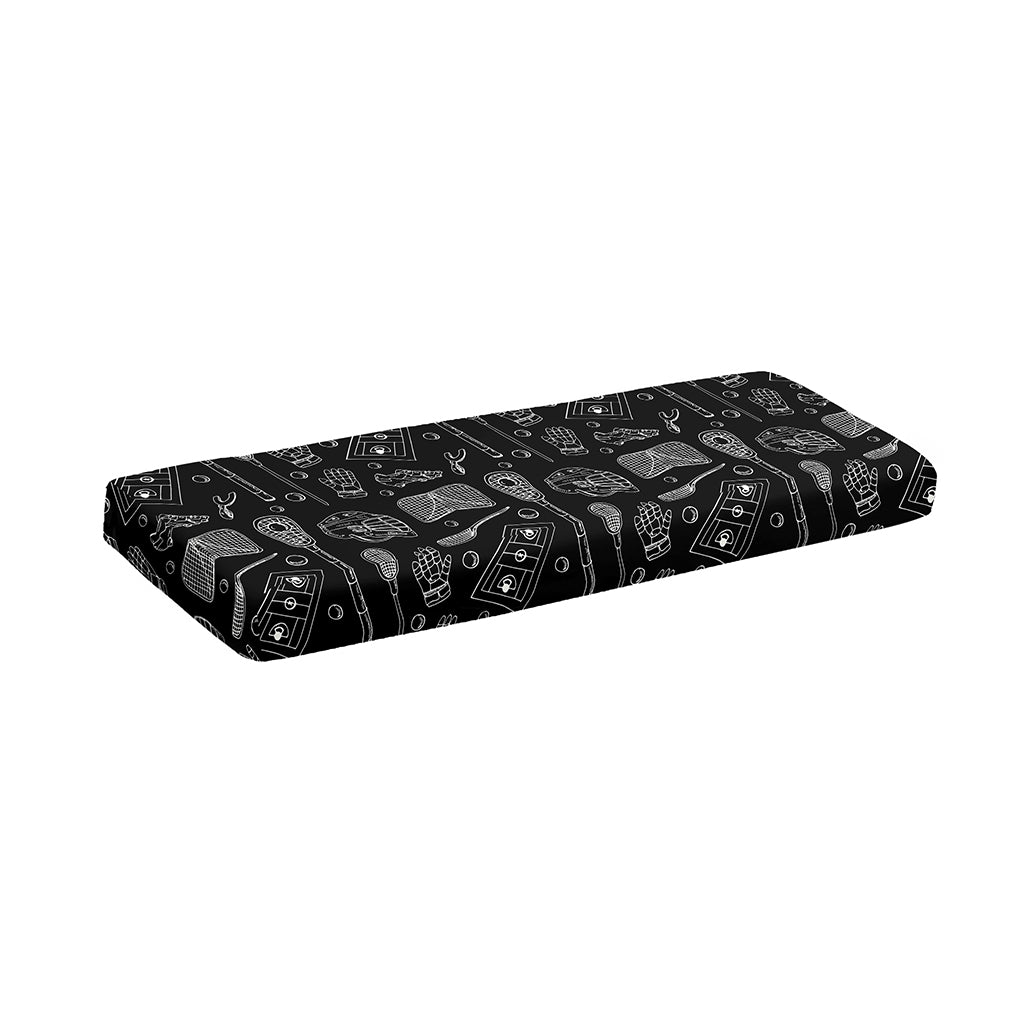 Doodle Lacrosse Pattern Print Piano Keyboard Cover