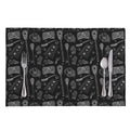 Doodle Lacrosse Pattern Print Placemat