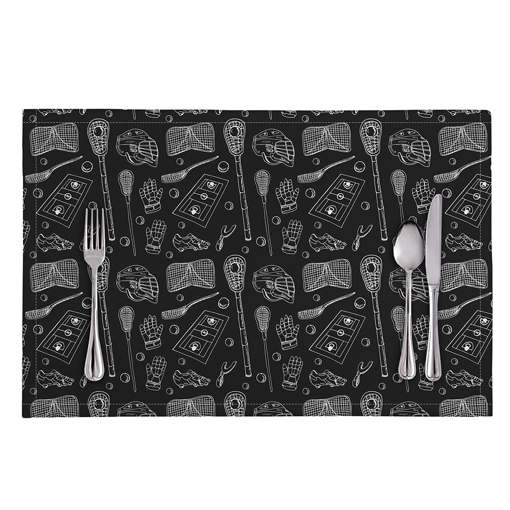Doodle Lacrosse Pattern Print Placemat