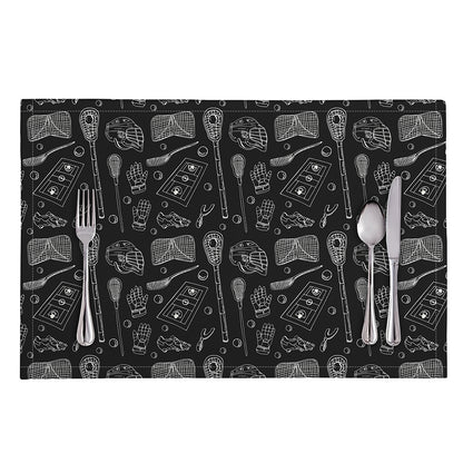 Doodle Lacrosse Pattern Print Placemat