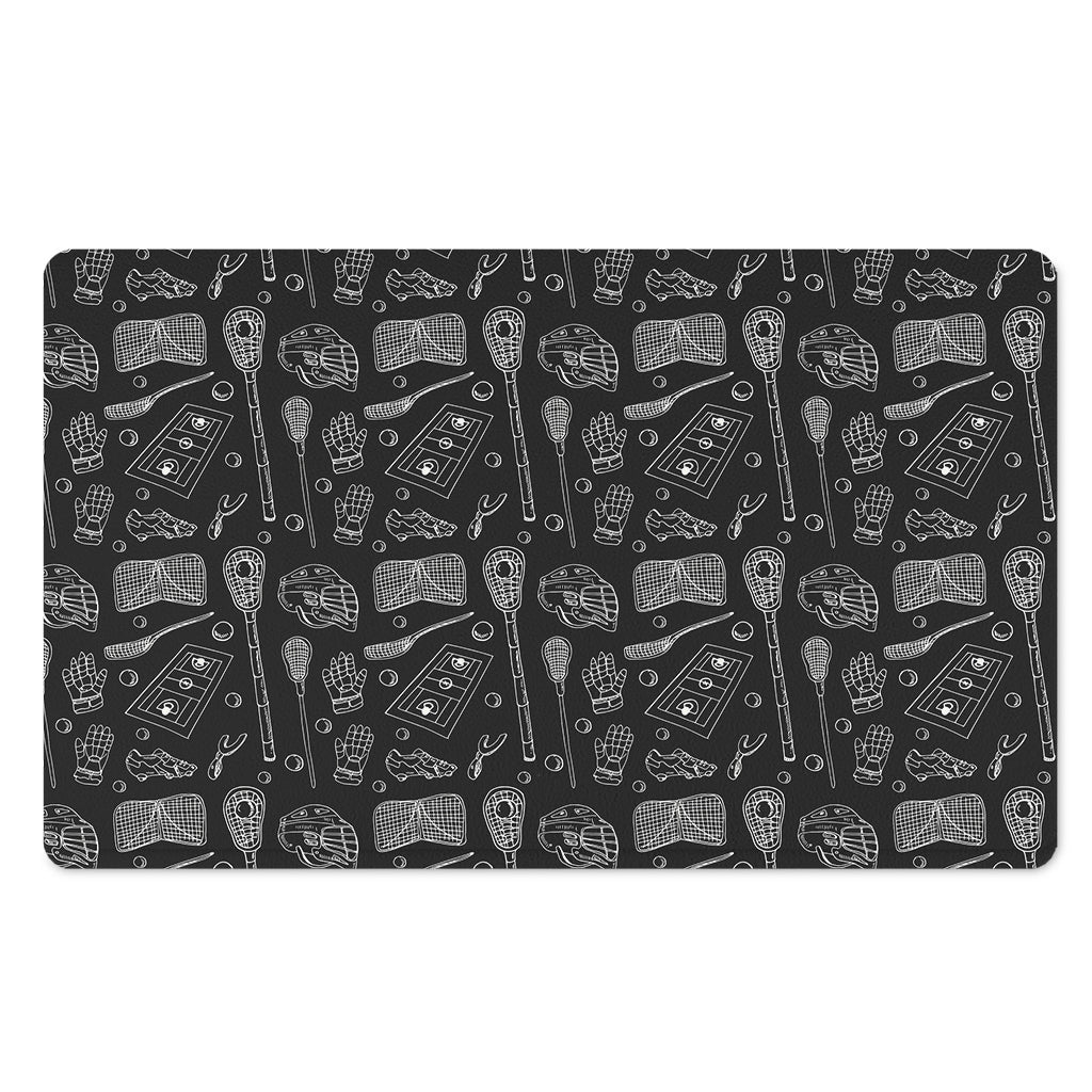 Doodle Lacrosse Pattern Print Polyester Doormat