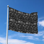 Doodle Lacrosse Pattern Print Polyester Flag