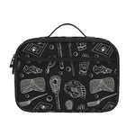 Doodle Lacrosse Pattern Print Portable Lunch Bag
